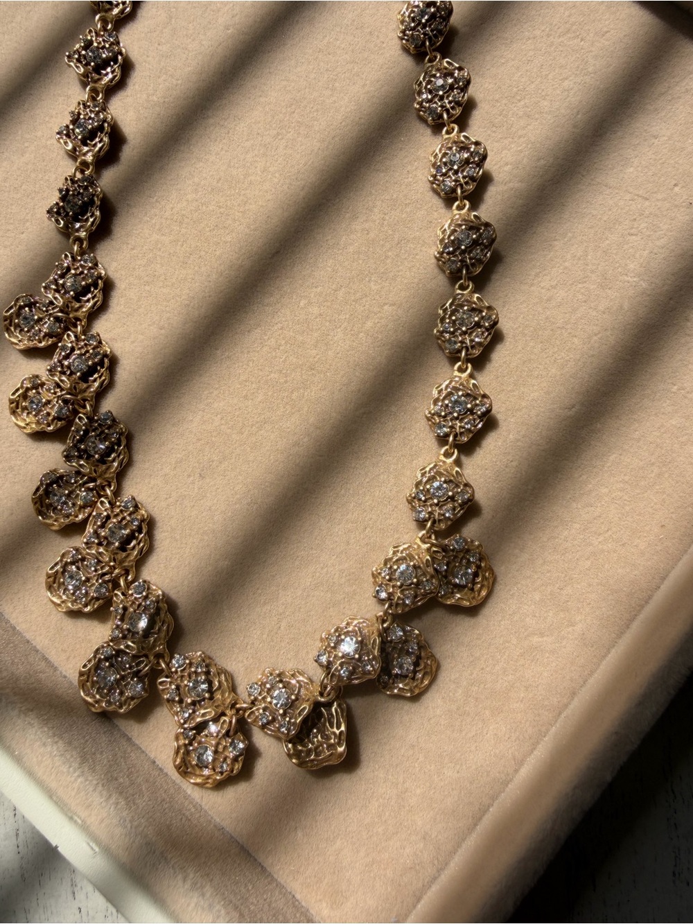 Gold Crystal Floral-Link Necklace - Women Jewelry